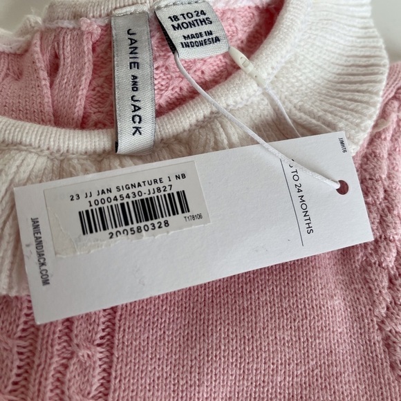 NWT Janie and Jack Sweet Knitted Pink Jumpsuit - Picture 7 of 11
